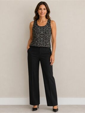 White House Black Market black & gray blouse women’s large